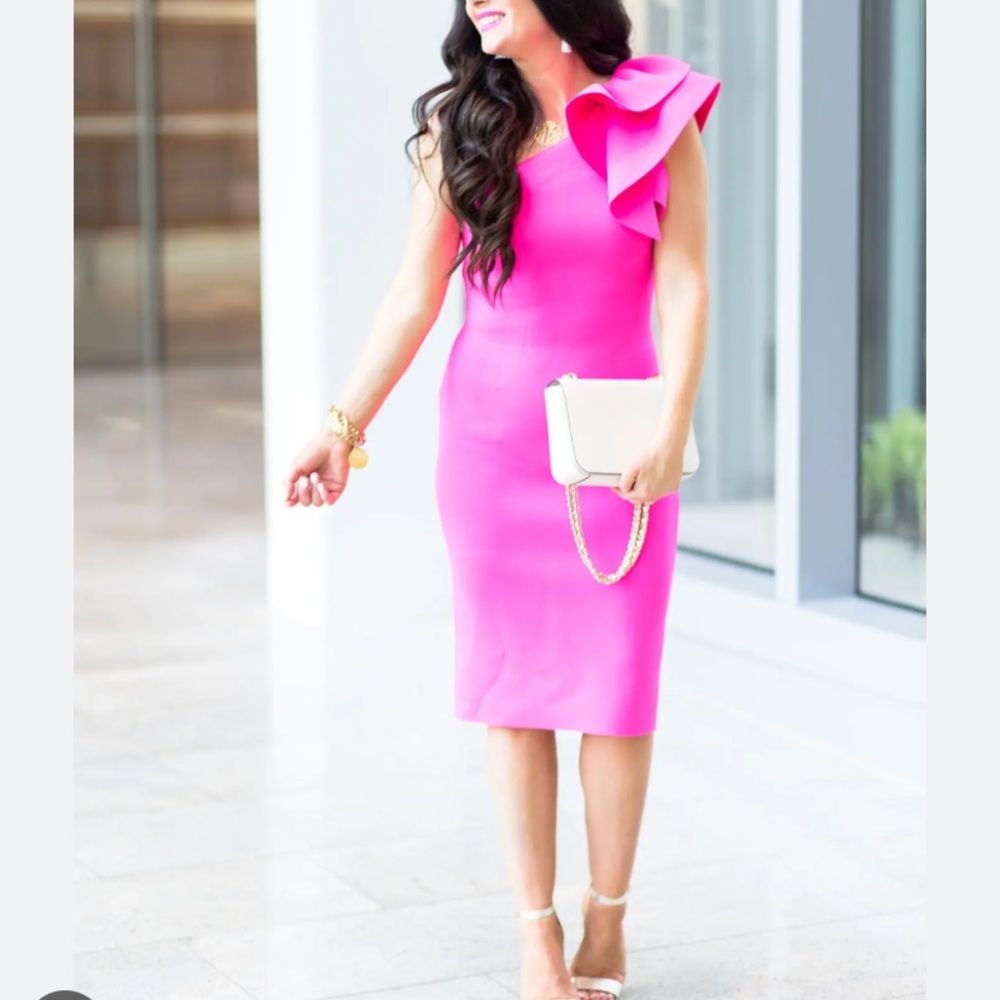 EUC Eliza J one shoulder cocktail dress